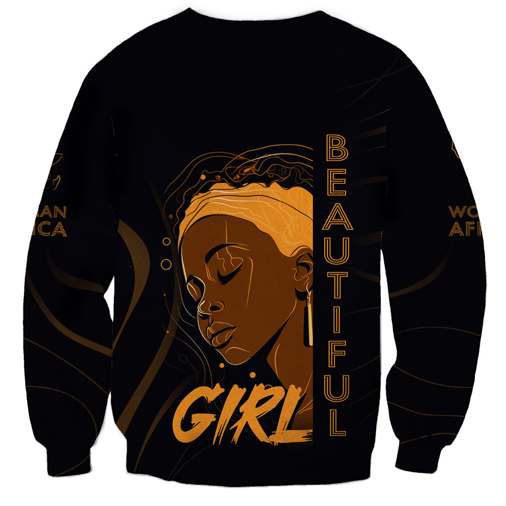 Personalized Beautiful Black Girl Sweatshirt Women Africa - Wonder Print Shop