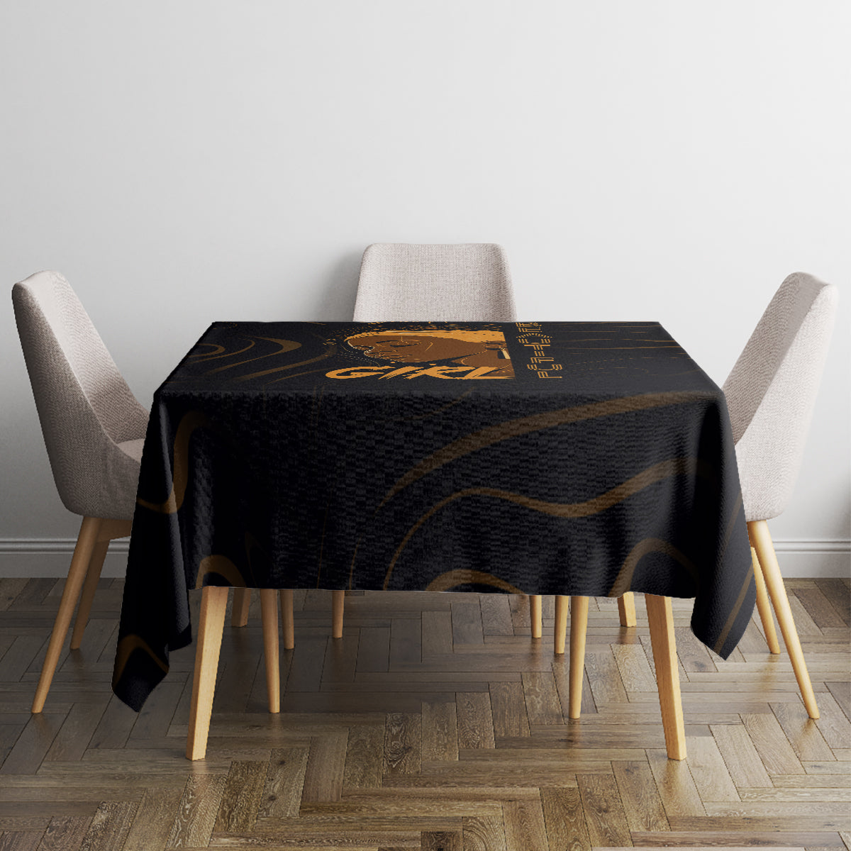Personalized Beautiful Black Girl Tablecloth Women Africa - Wonder Print Shop