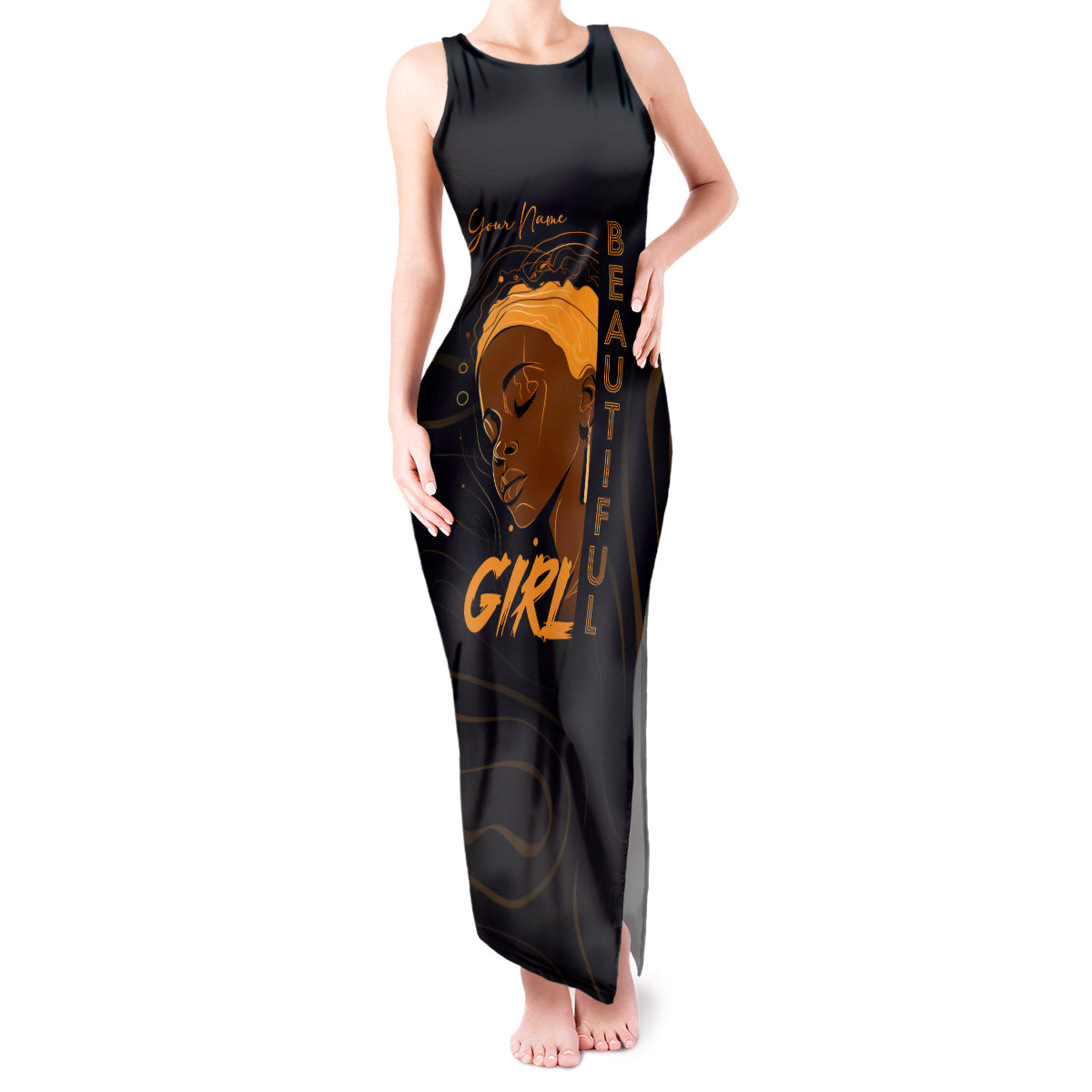 Personalized Beautiful Black Girl Tank Maxi Dress Women Africa - Wonder Print Shop