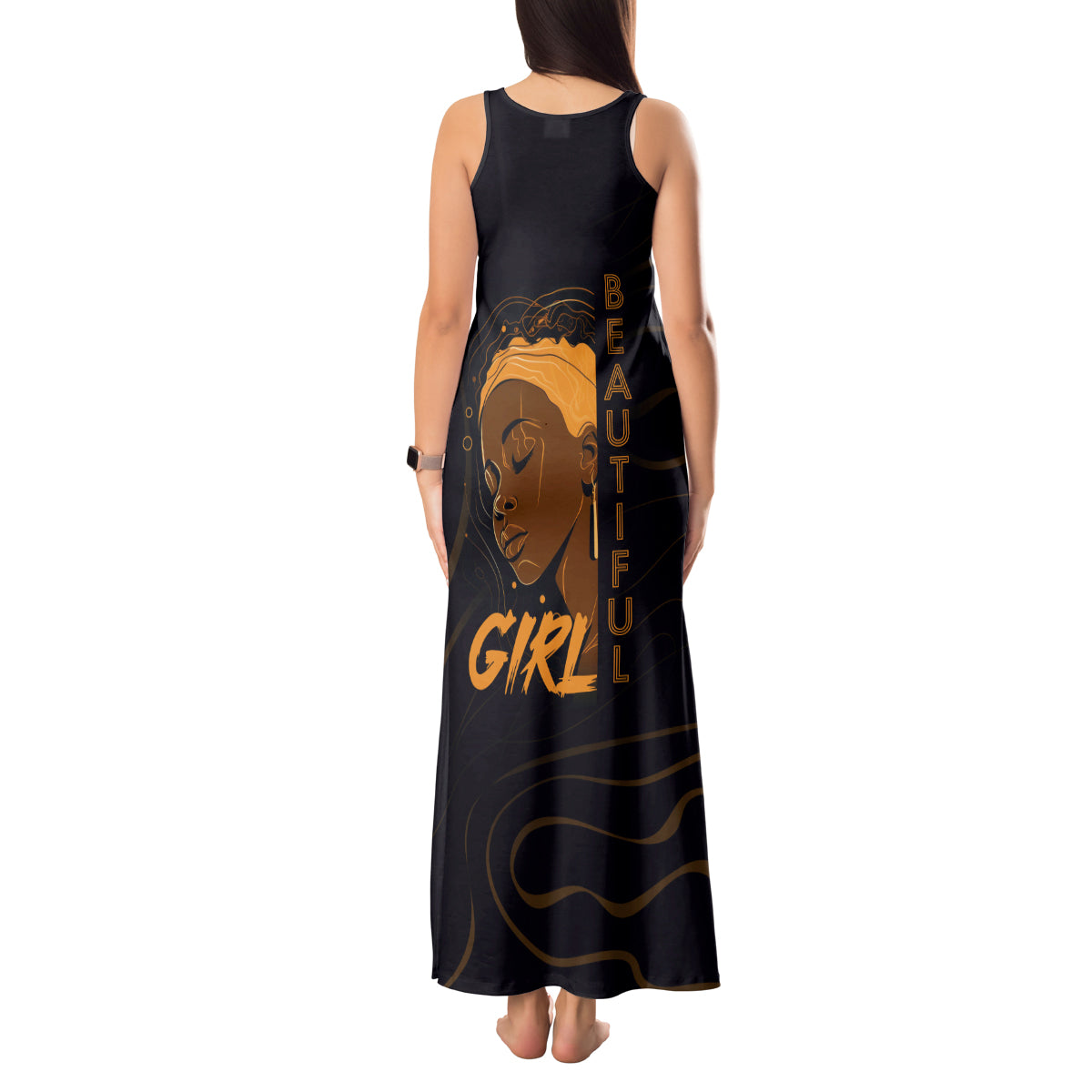 Personalized Beautiful Black Girl Tank Maxi Dress Women Africa - Wonder Print Shop