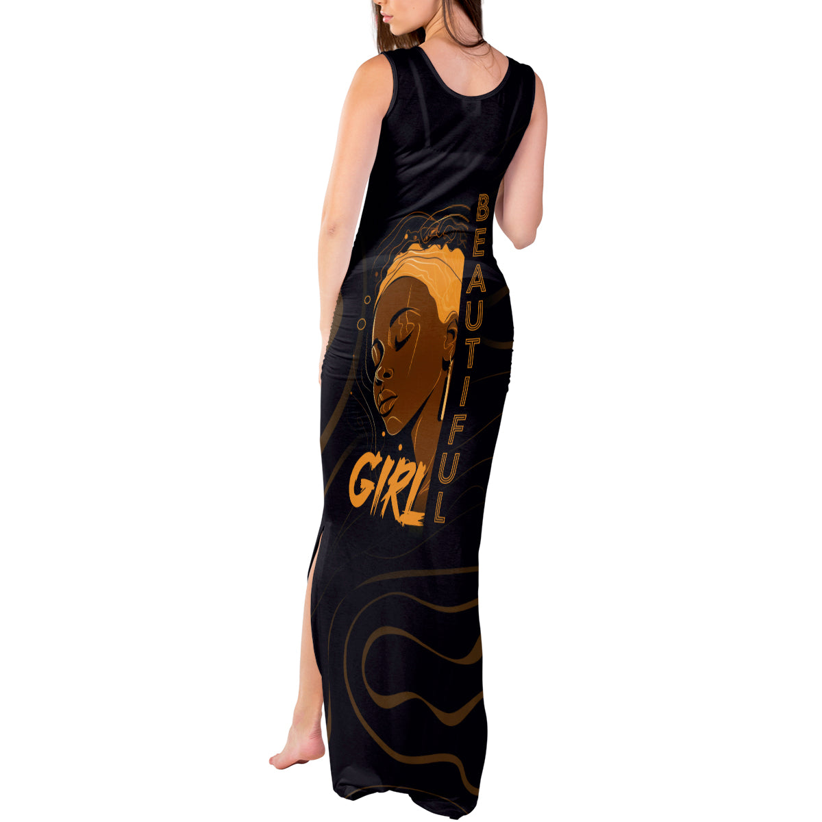 Personalized Beautiful Black Girl Tank Maxi Dress Women Africa - Wonder Print Shop