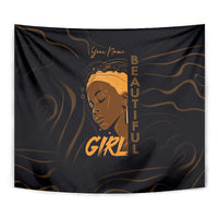 Personalized Beautiful Black Girl Tapestry Women Africa - Wonder Print Shop