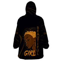 Personalized Beautiful Black Girl Wearable Blanket Hoodie Women Africa - Wonder Print Shop