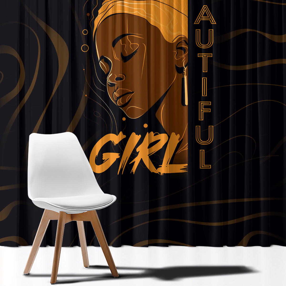 Personalized Beautiful Black Girl Window Curtain Women Africa - Wonder Print Shop