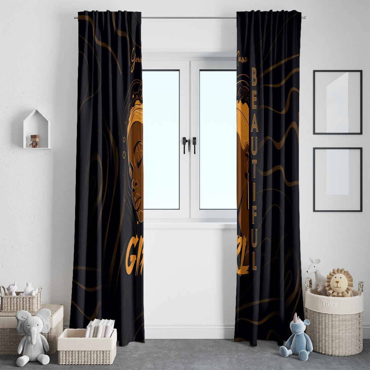 Personalized Beautiful Black Girl Window Curtain Women Africa - Wonder Print Shop