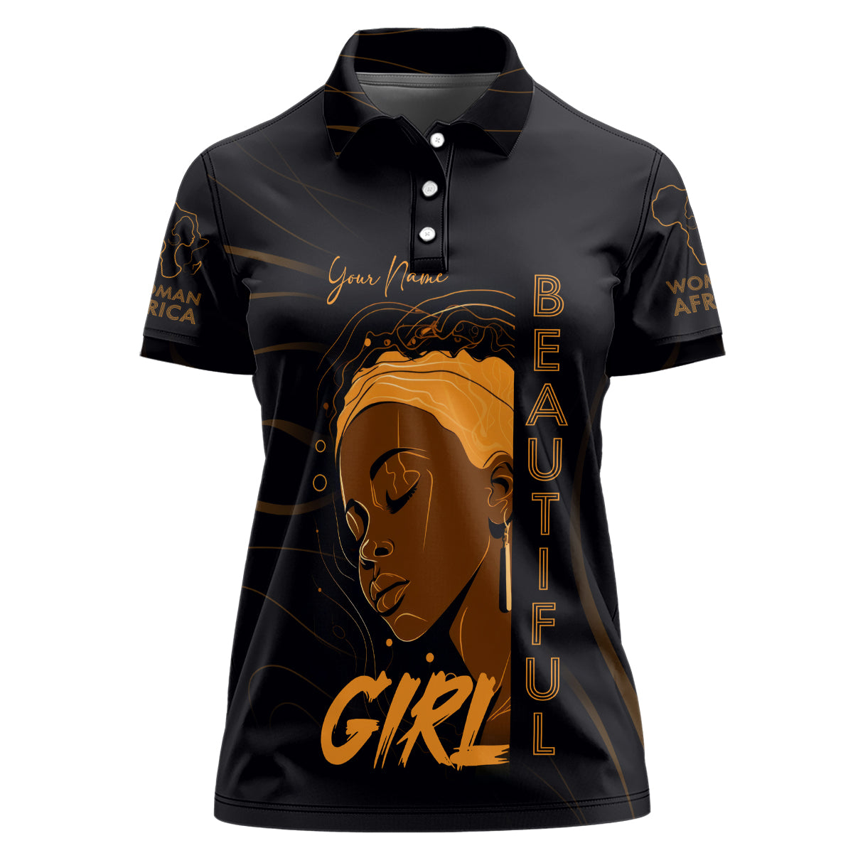 Personalized Beautiful Black Girl Women Polo Shirt Women Africa - Wonder Print Shop