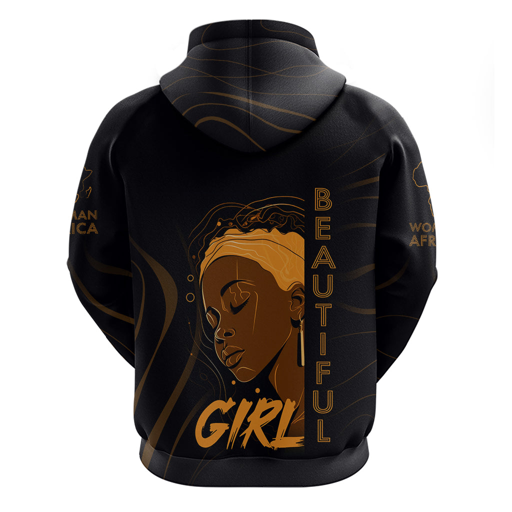 Personalized Beautiful Black Girl Zip Hoodie Women Africa - Wonder Print Shop