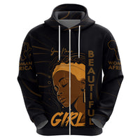 Personalized Beautiful Black Girl Zip Hoodie Women Africa - Wonder Print Shop
