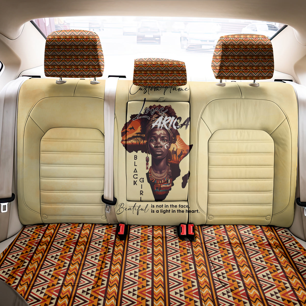 Personalized Love Africa Back Car Seat Cover Black Girl Beautiful - Wonder Print Shop