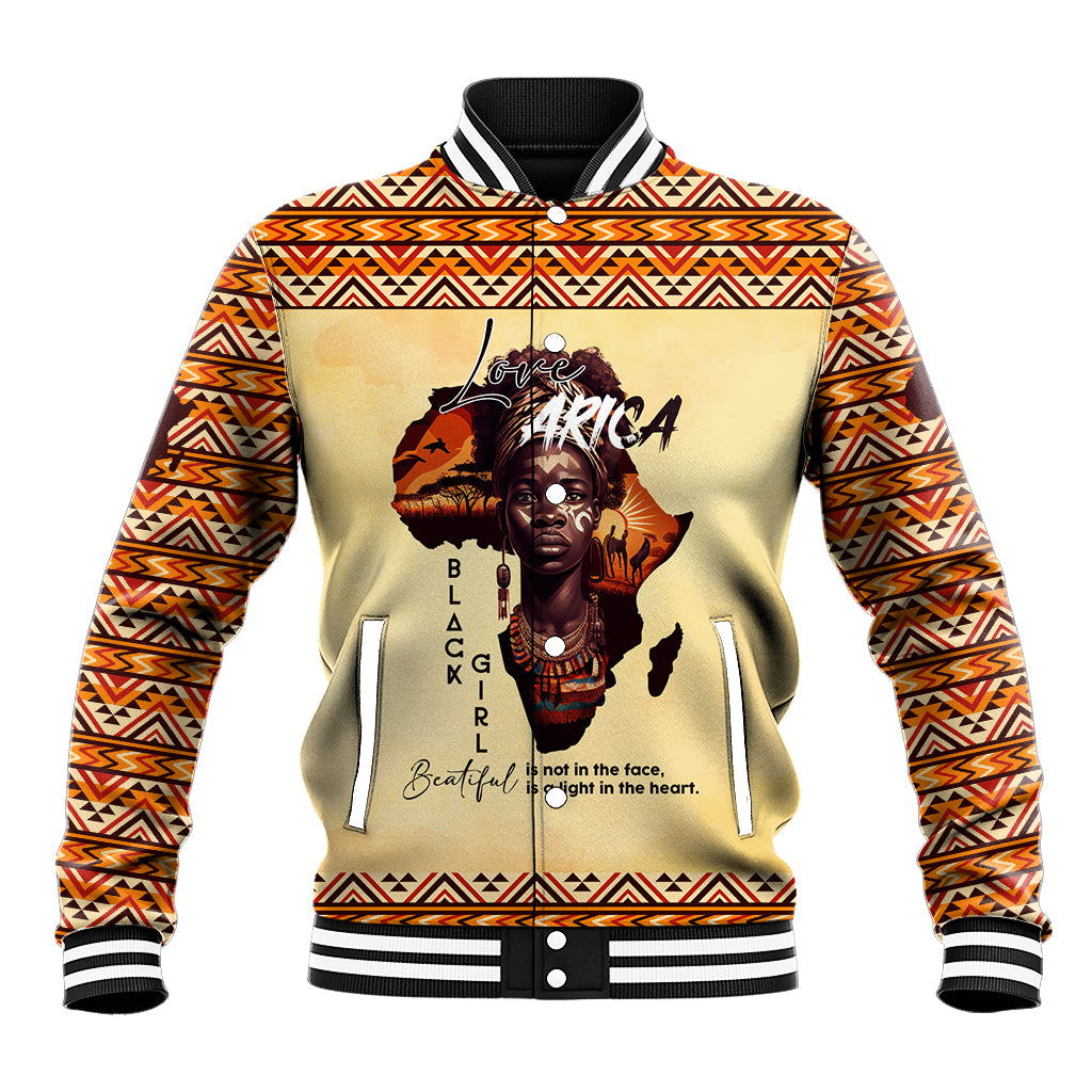 Personalized Love Africa Baseball Jacket Black Girl Beautiful - Wonder Print Shop