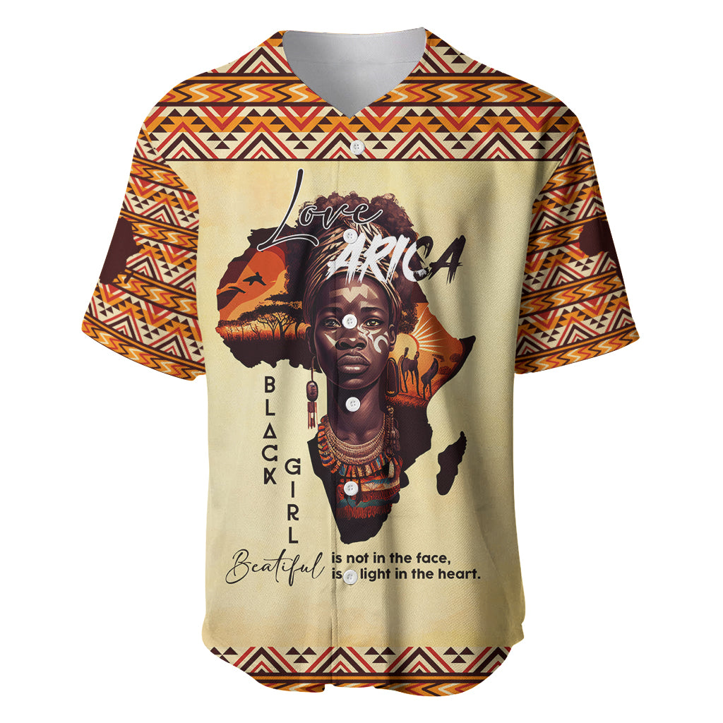 Personalized Love Africa Baseball Jersey Black Girl Beautiful - Wonder Print Shop