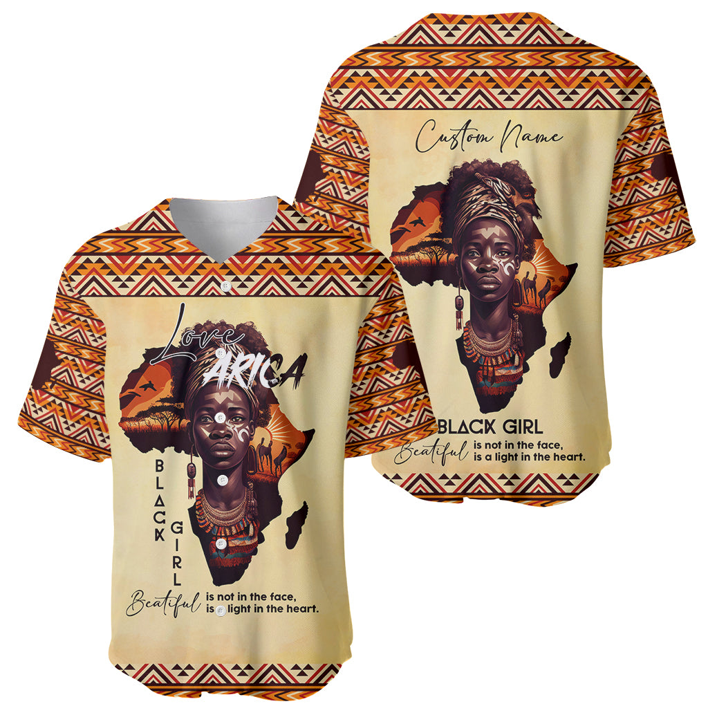 Personalized Love Africa Baseball Jersey Black Girl Beautiful - Wonder Print Shop