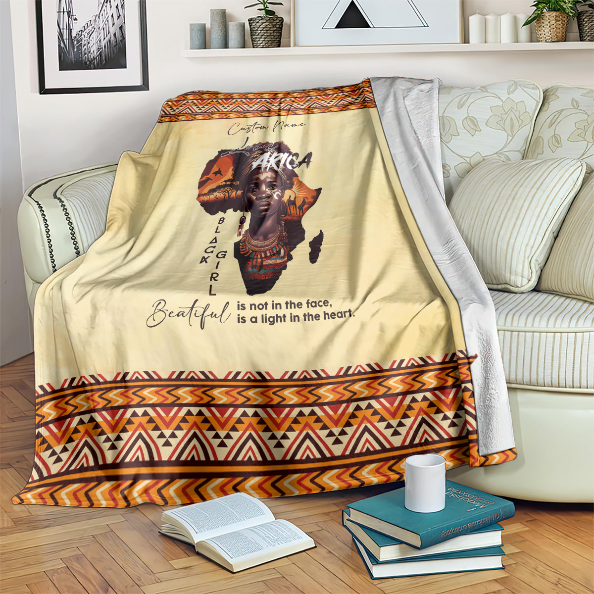 Personalized Love Africa Blanket Black Girl Beautiful