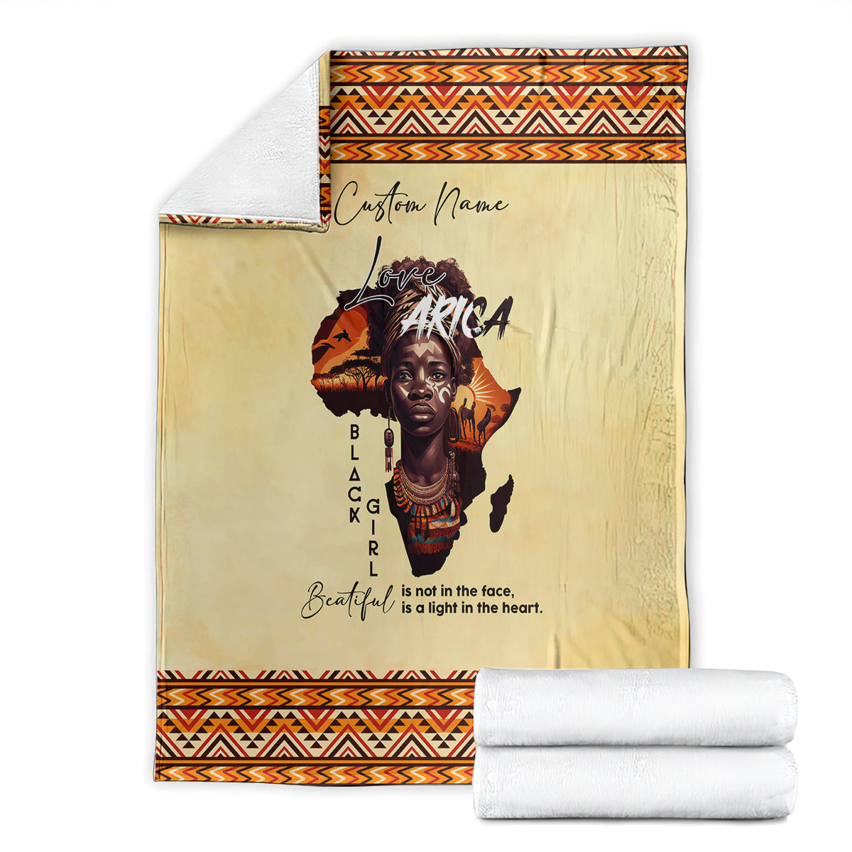 Personalized Love Africa Blanket Black Girl Beautiful