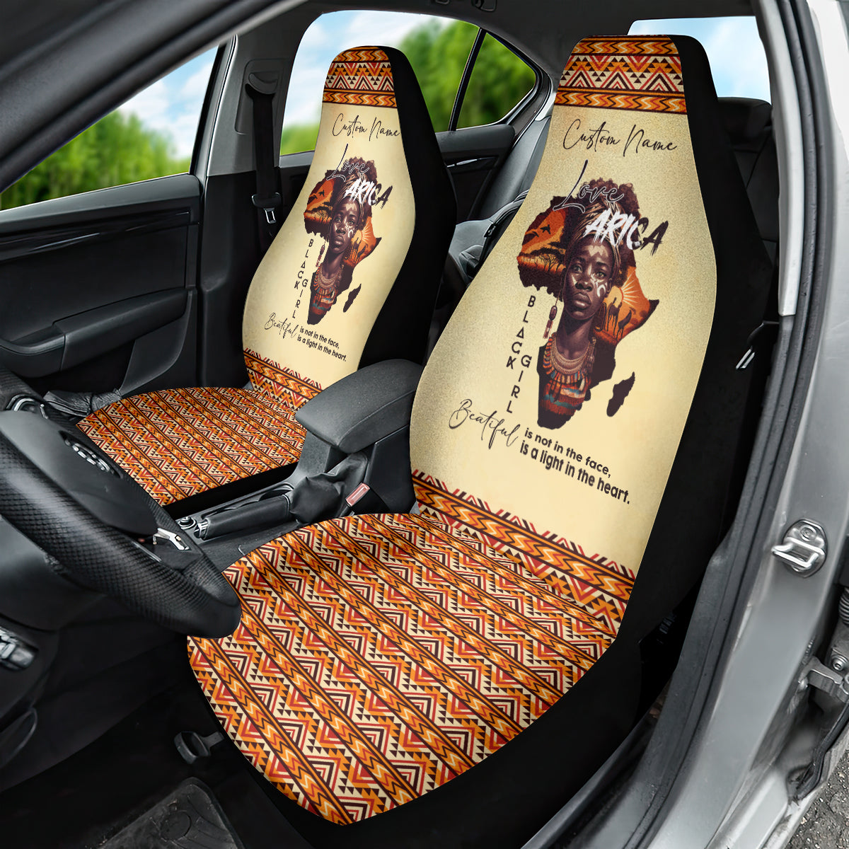 Personalized Love Africa Car Seat Cover Black Girl Beautiful - Wonder Print Shop