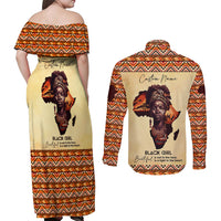 Personalized Love Africa Couples Matching Off Shoulder Maxi Dress and Long Sleeve Button Shirt Black Girl Beautiful - Wonder Print Shop