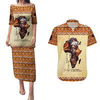Personalized Love Africa Couples Matching Puletasi and Hawaiian Shirt Black Girl Beautiful - Wonder Print Shop
