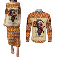 Personalized Love Africa Couples Matching Puletasi and Long Sleeve Button Shirt Black Girl Beautiful - Wonder Print Shop