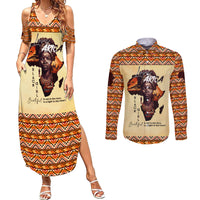 Personalized Love Africa Couples Matching Summer Maxi Dress and Long Sleeve Button Shirt Black Girl Beautiful - Wonder Print Shop