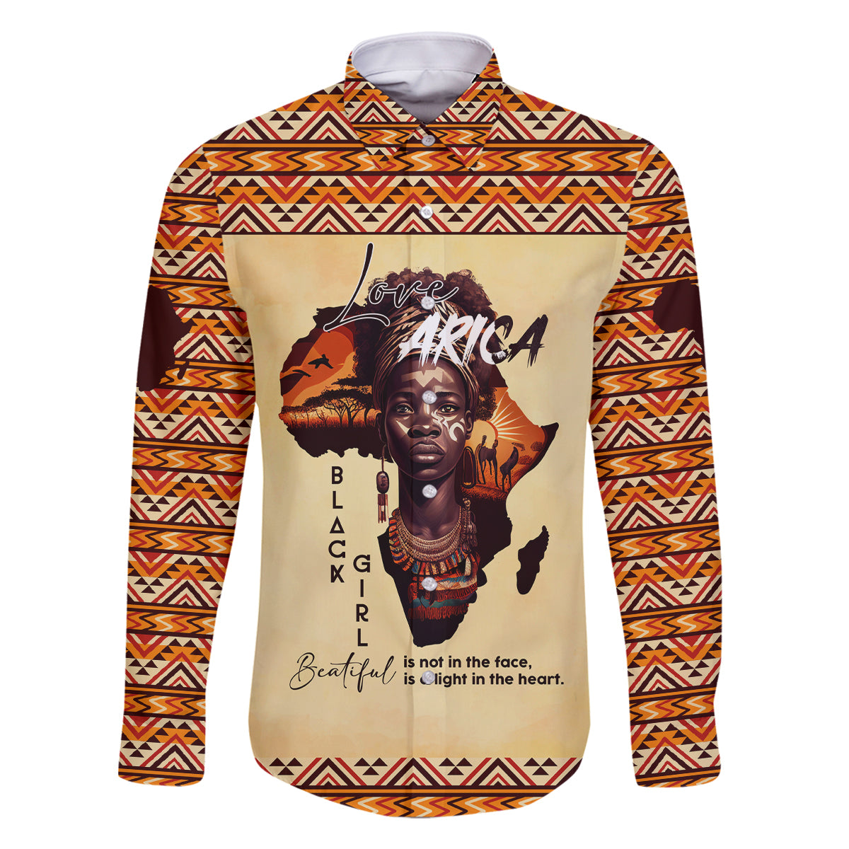 Personalized Love Africa Family Matching Long Sleeve Bodycon Dress and Hawaiian Shirt Black Girl Beautiful - Wonder Print Shop