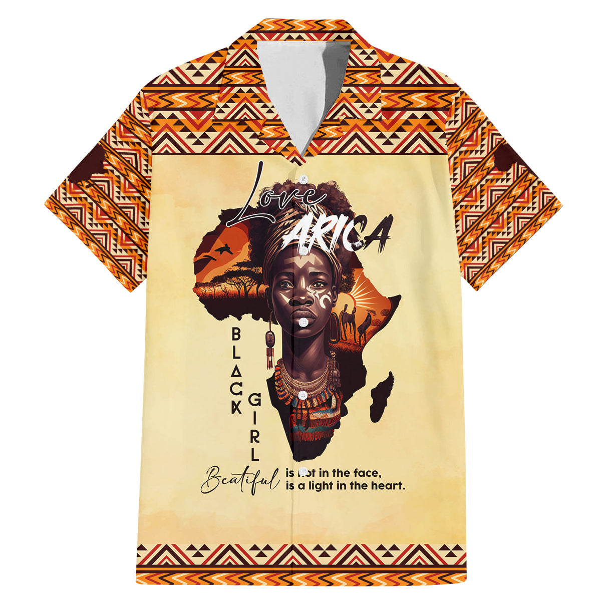 Personalized Love Africa Family Matching Mermaid Dress and Hawaiian Shirt Black Girl Beautiful - Wonder Print Shop