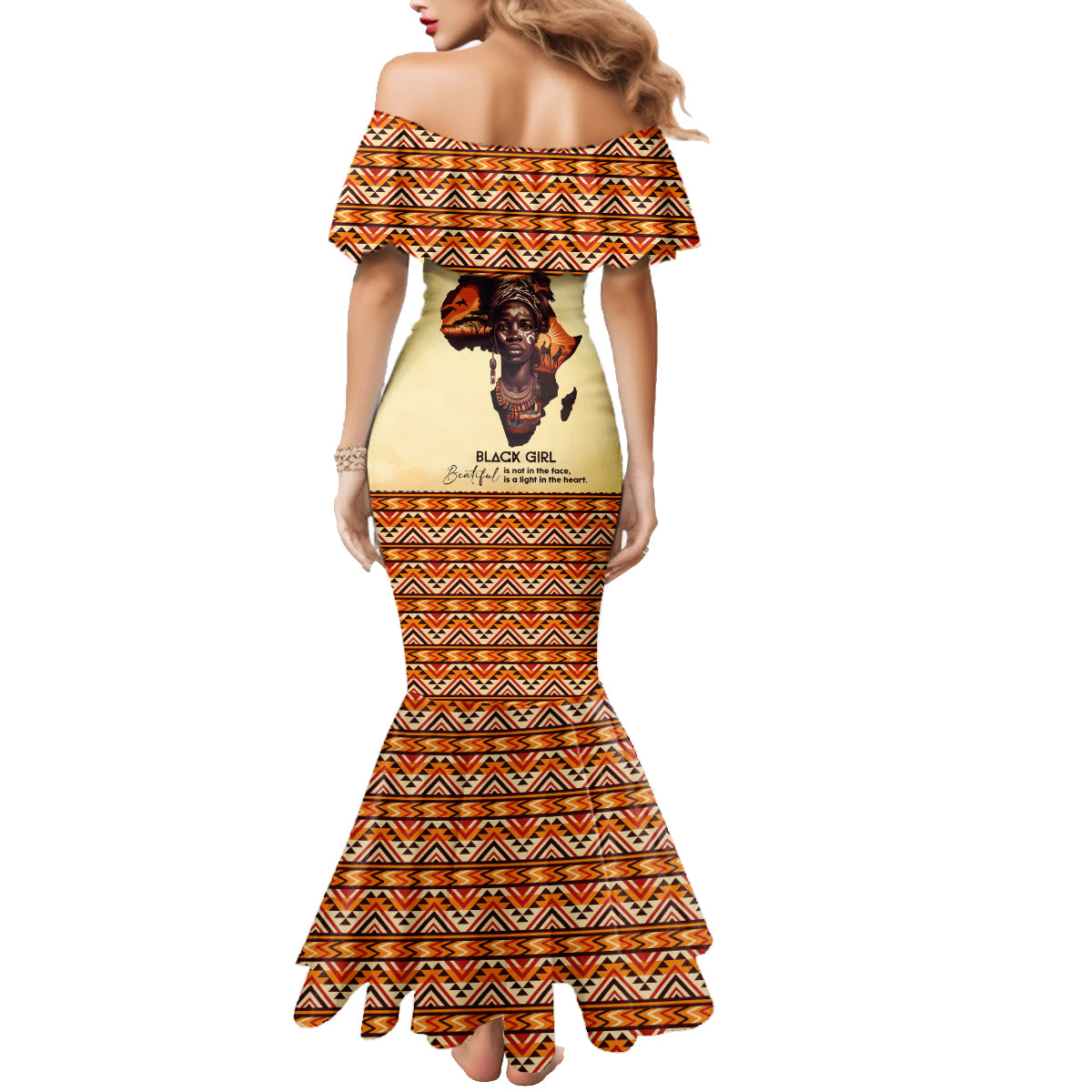 Personalized Love Africa Family Matching Mermaid Dress and Hawaiian Shirt Black Girl Beautiful - Wonder Print Shop