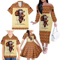 Personalized Love Africa Family Matching Off The Shoulder Long Sleeve Dress and Hawaiian Shirt Black Girl Beautiful - Wonder Print Shop