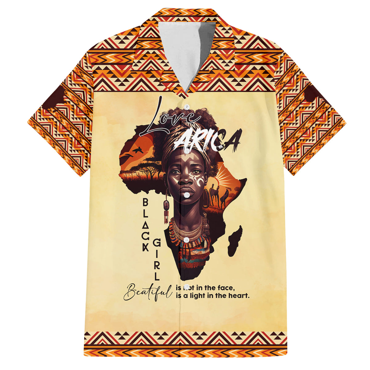 Personalized Love Africa Family Matching Off The Shoulder Long Sleeve Dress and Hawaiian Shirt Black Girl Beautiful - Wonder Print Shop