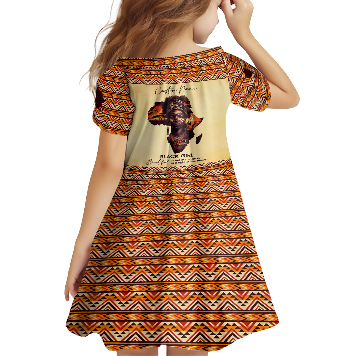 Personalized Love Africa Family Matching Off Shoulder Short Dress and Hawaiian Shirt Black Girl Beautiful - Wonder Print Shop
