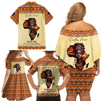 Personalized Love Africa Family Matching Off Shoulder Short Dress and Hawaiian Shirt Black Girl Beautiful - Wonder Print Shop