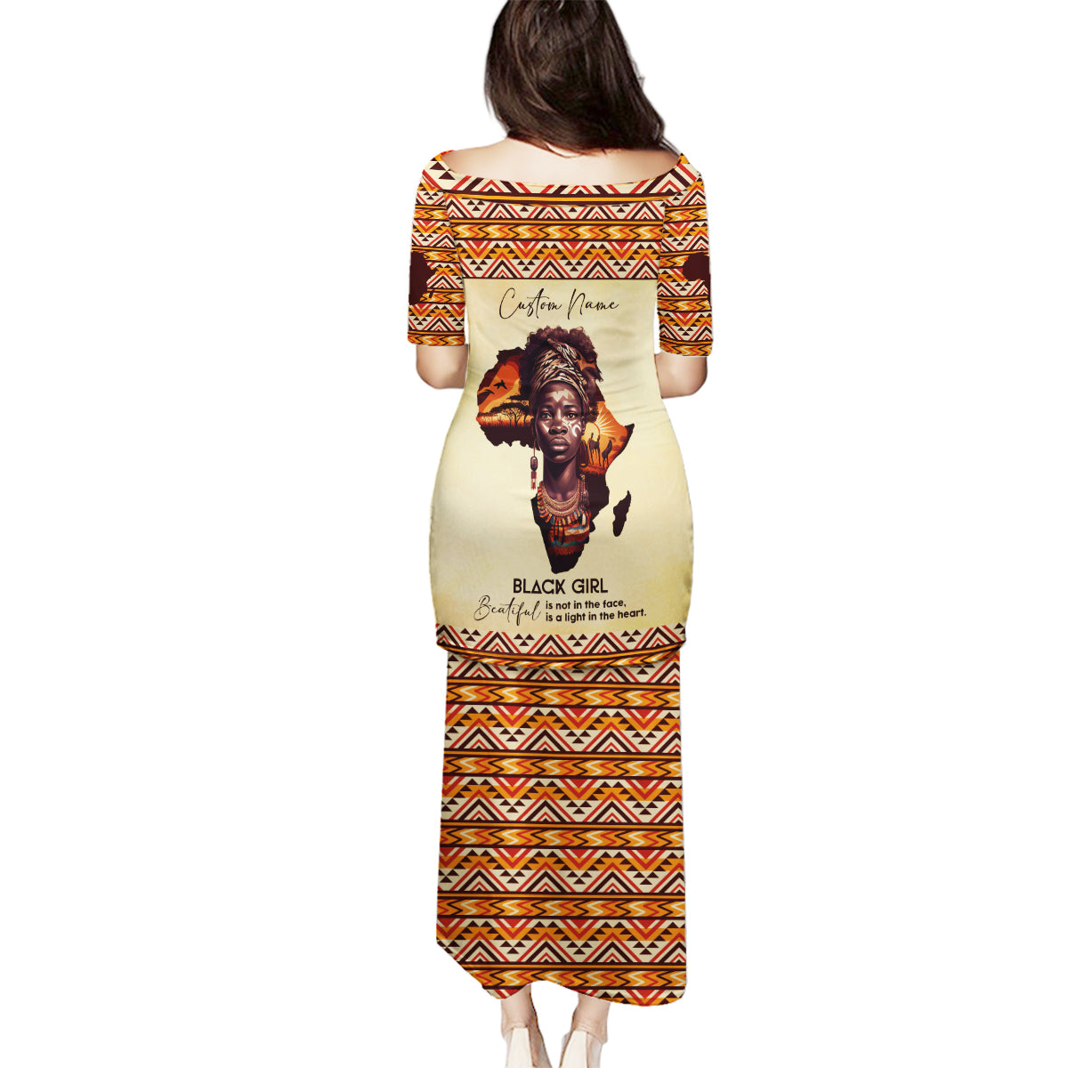 Personalized Love Africa Family Matching Puletasi and Hawaiian Shirt Black Girl Beautiful - Wonder Print Shop