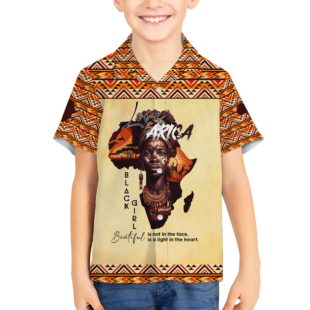 Personalized Love Africa Family Matching Puletasi and Hawaiian Shirt Black Girl Beautiful - Wonder Print Shop