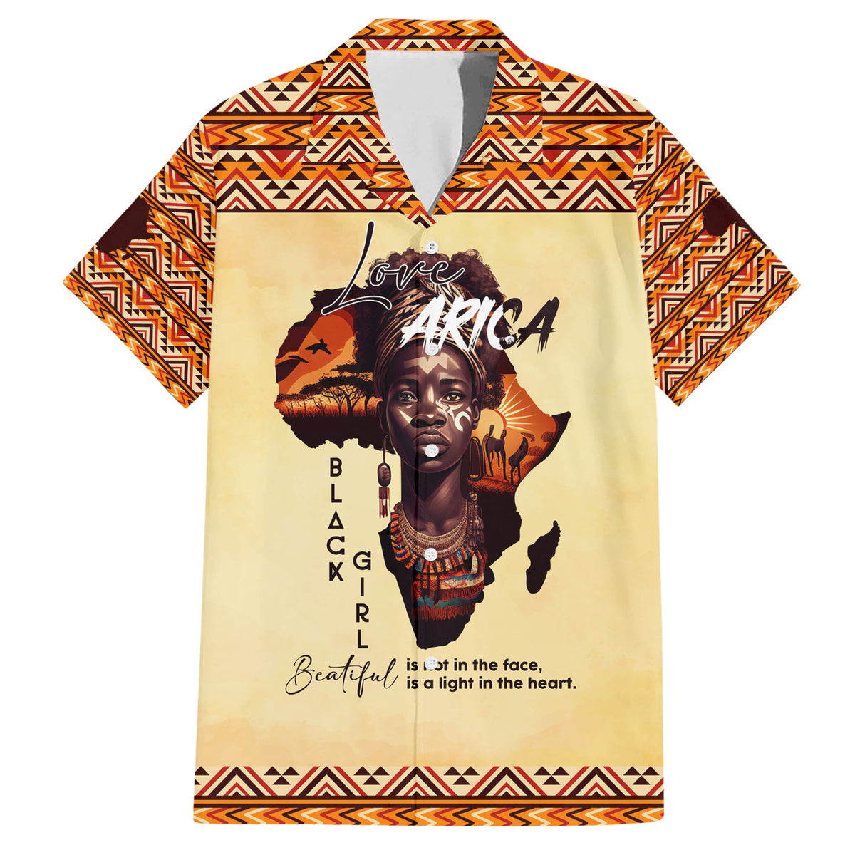 Personalized Love Africa Family Matching Short Sleeve Bodycon Dress and Hawaiian Shirt Black Girl Beautiful - Wonder Print Shop