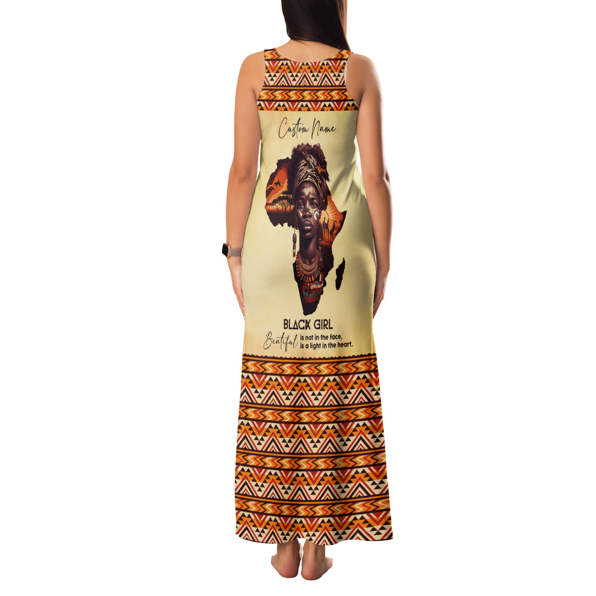 Personalized Love Africa Family Matching Tank Maxi Dress and Hawaiian Shirt Black Girl Beautiful - Wonder Print Shop