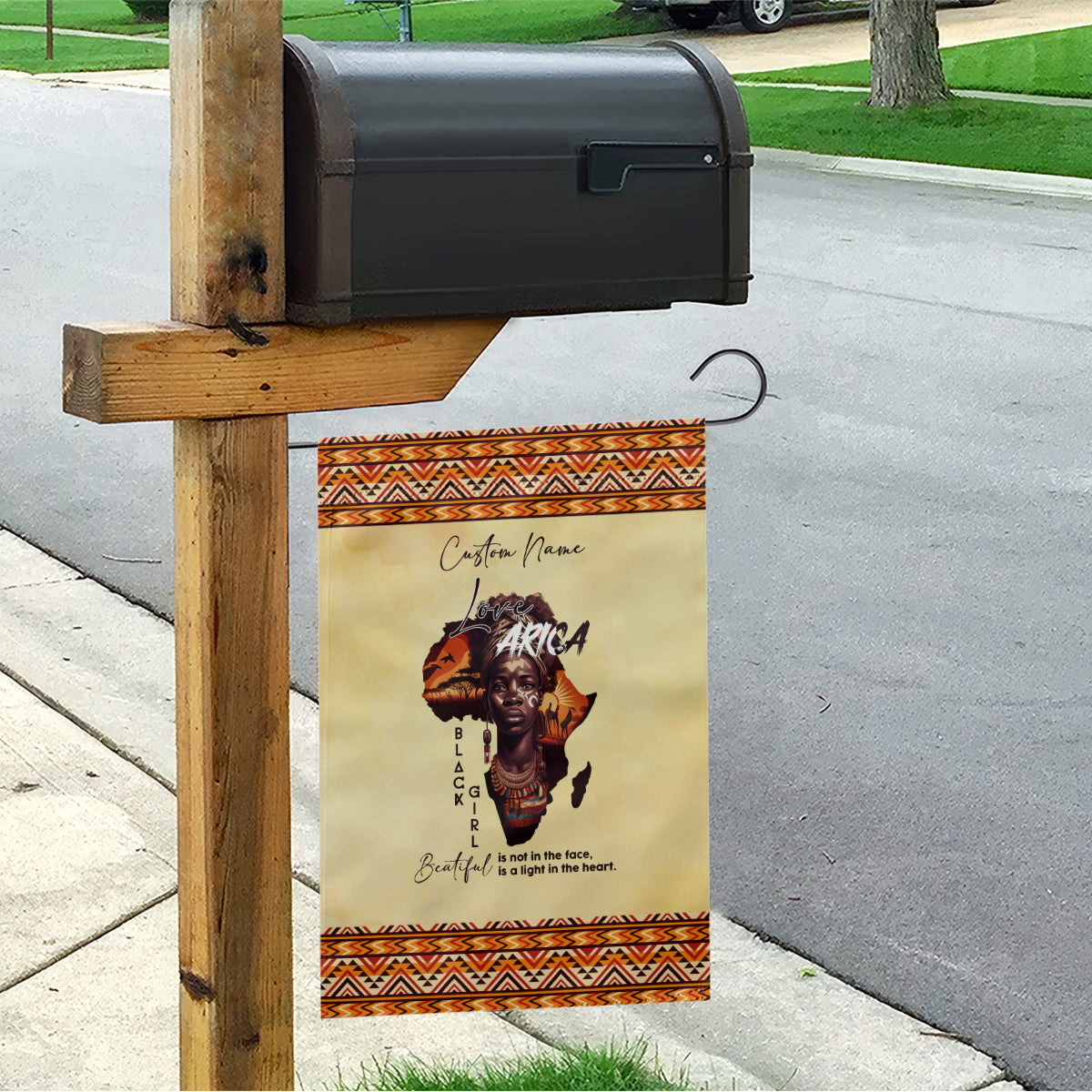 Personalized Love Africa Garden Flag Black Girl Beautiful - Wonder Print Shop