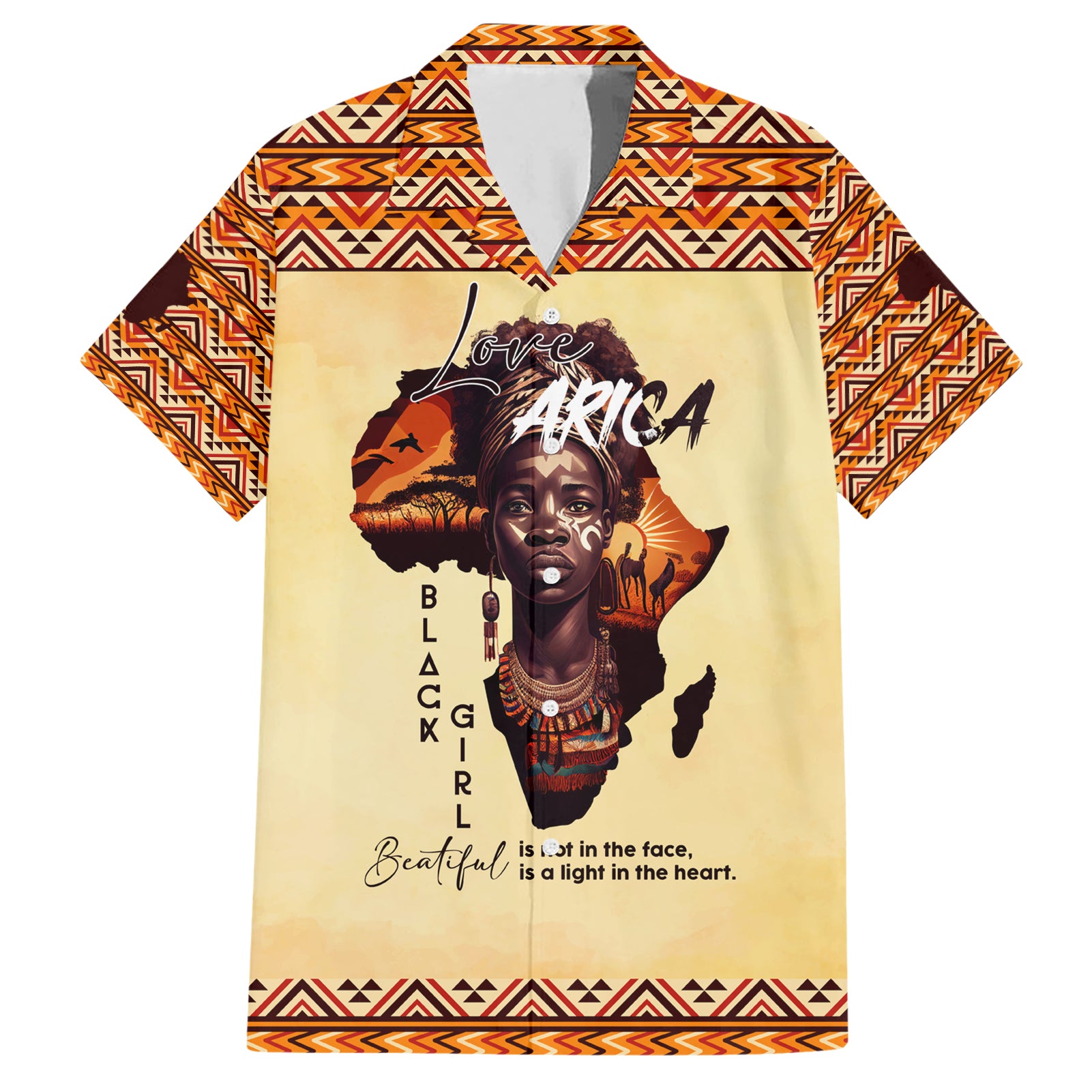 Personalized Love Africa Hawaiian Shirt Black Girl Beautiful - Wonder Print Shop
