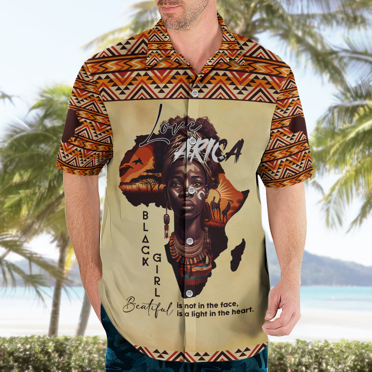 Personalized Love Africa Hawaiian Shirt Black Girl Beautiful - Wonder Print Shop