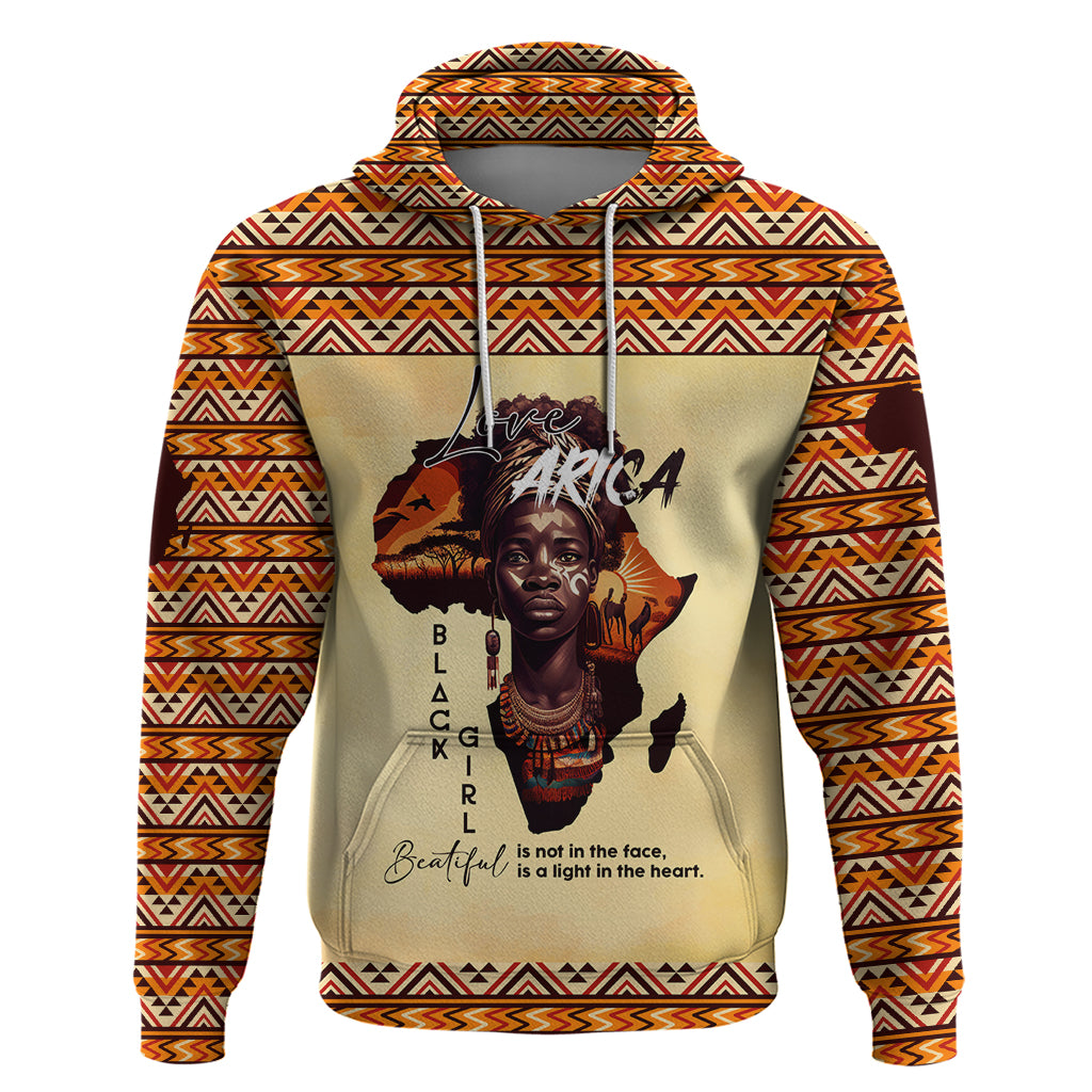 Personalized Love Africa Hoodie Black Girl Beautiful - Wonder Print Shop