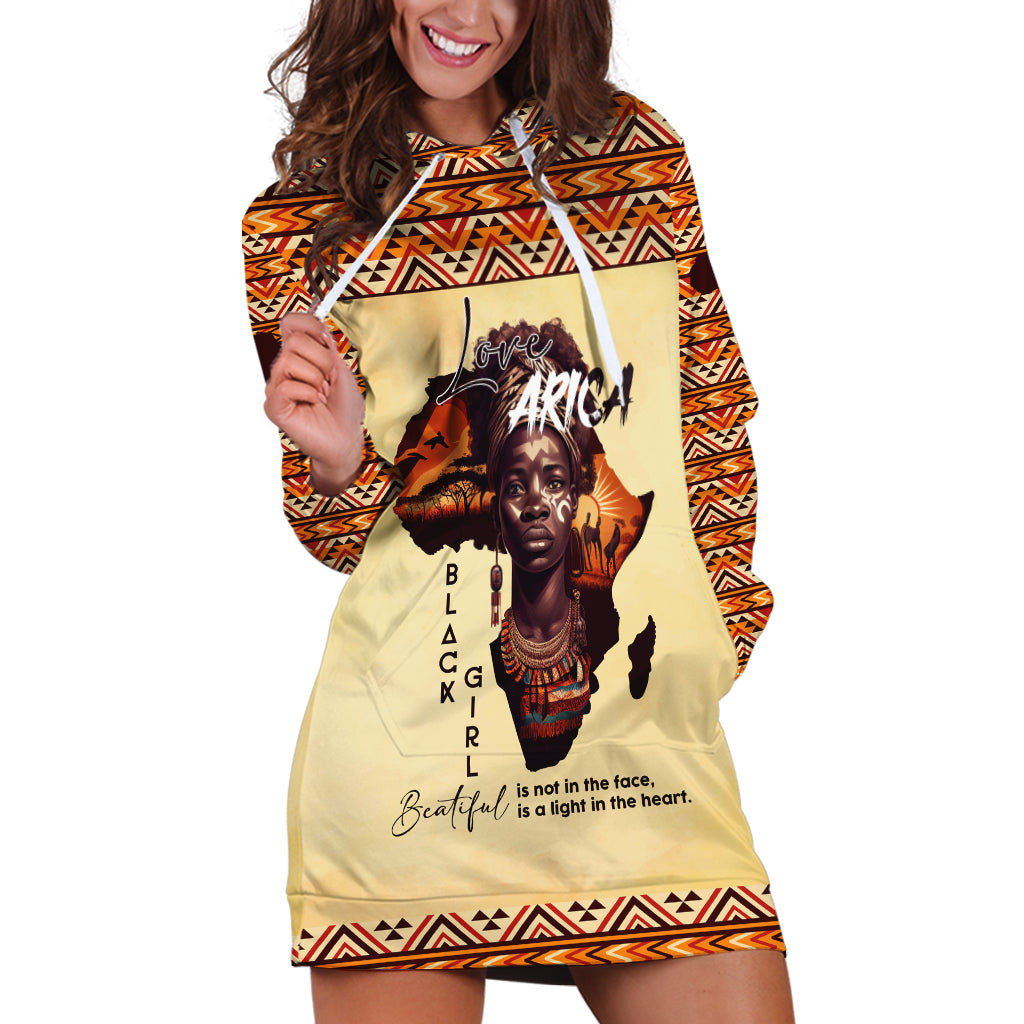 Personalized Love Africa Hoodie Dress Black Girl Beautiful