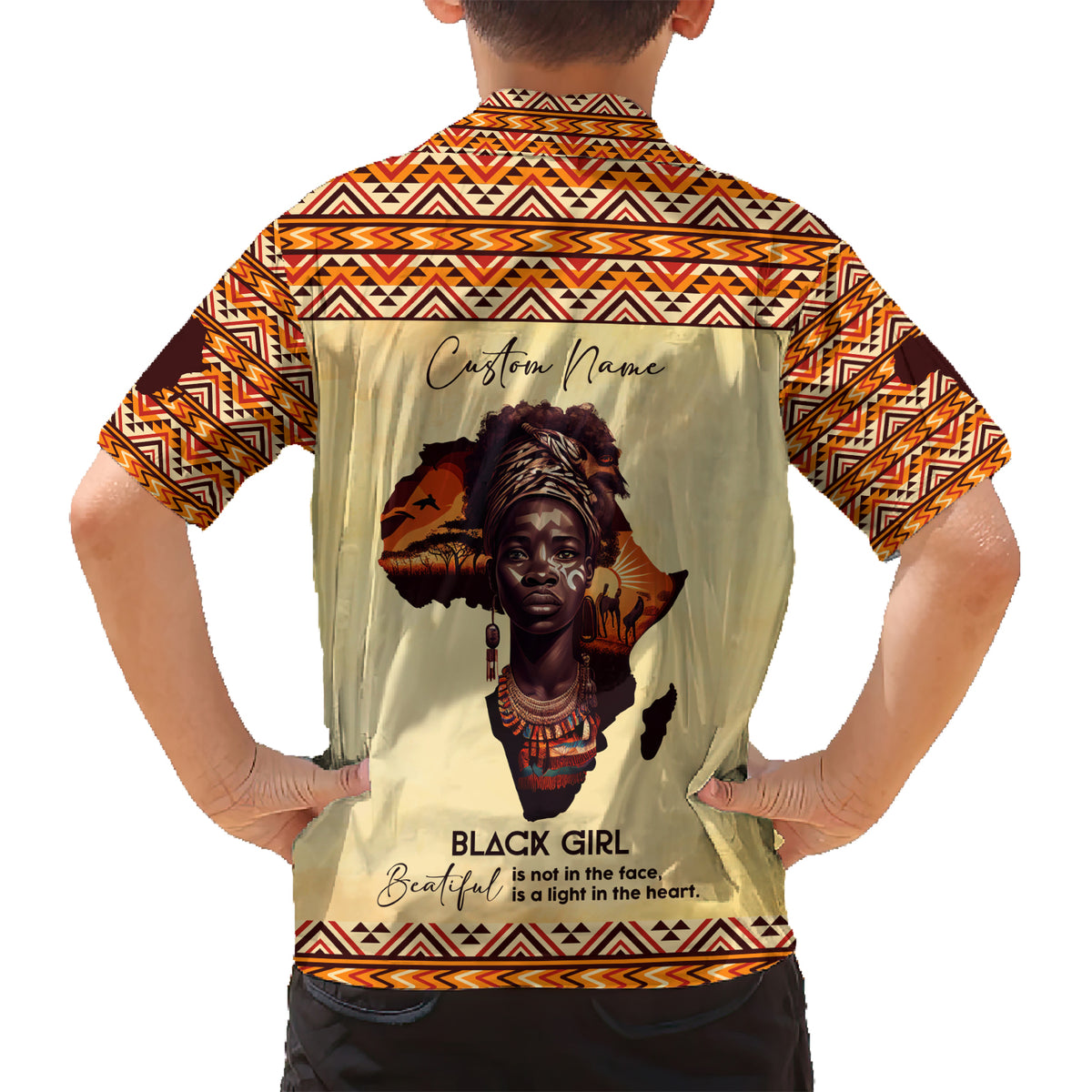 Personalized Love Africa Kid Hawaiian Shirt Black Girl Beautiful - Wonder Print Shop