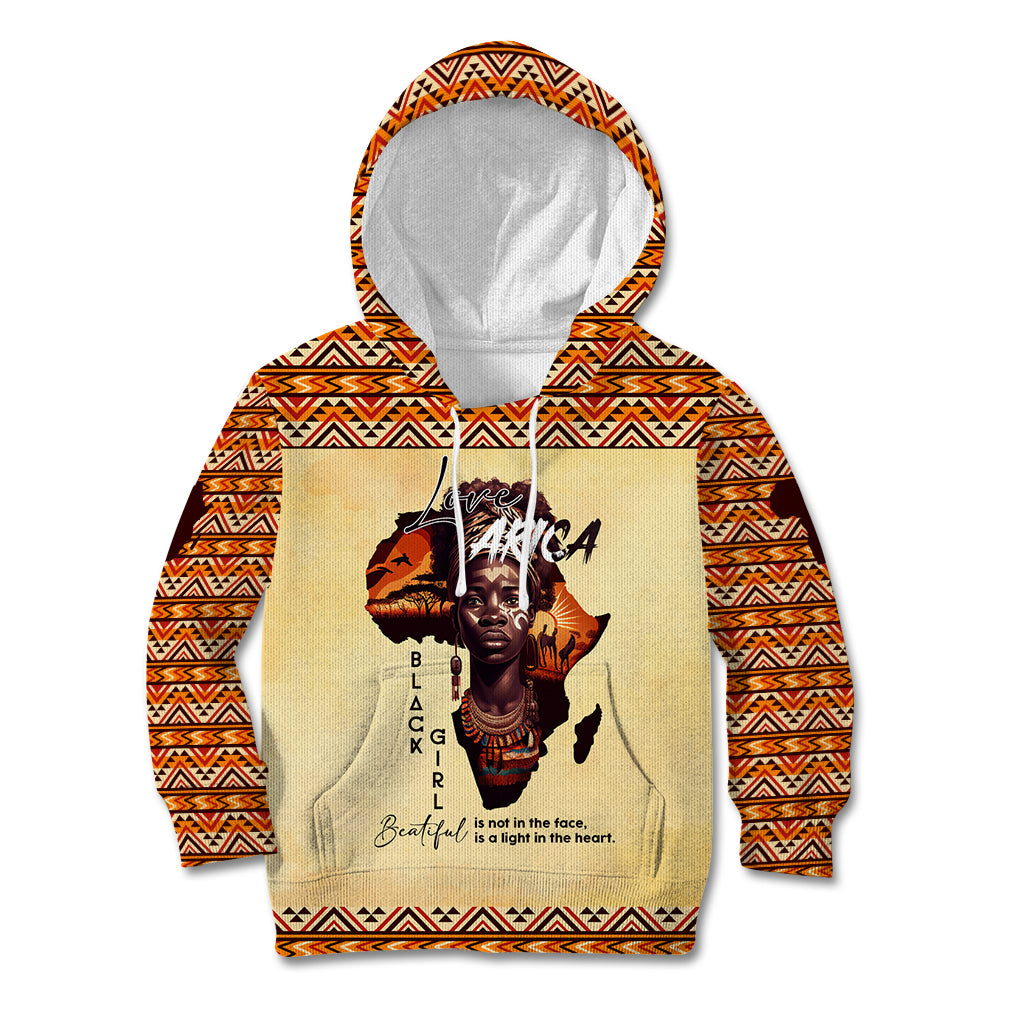 Personalized Love Africa Kid Hoodie Black Girl Beautiful - Wonder Print Shop
