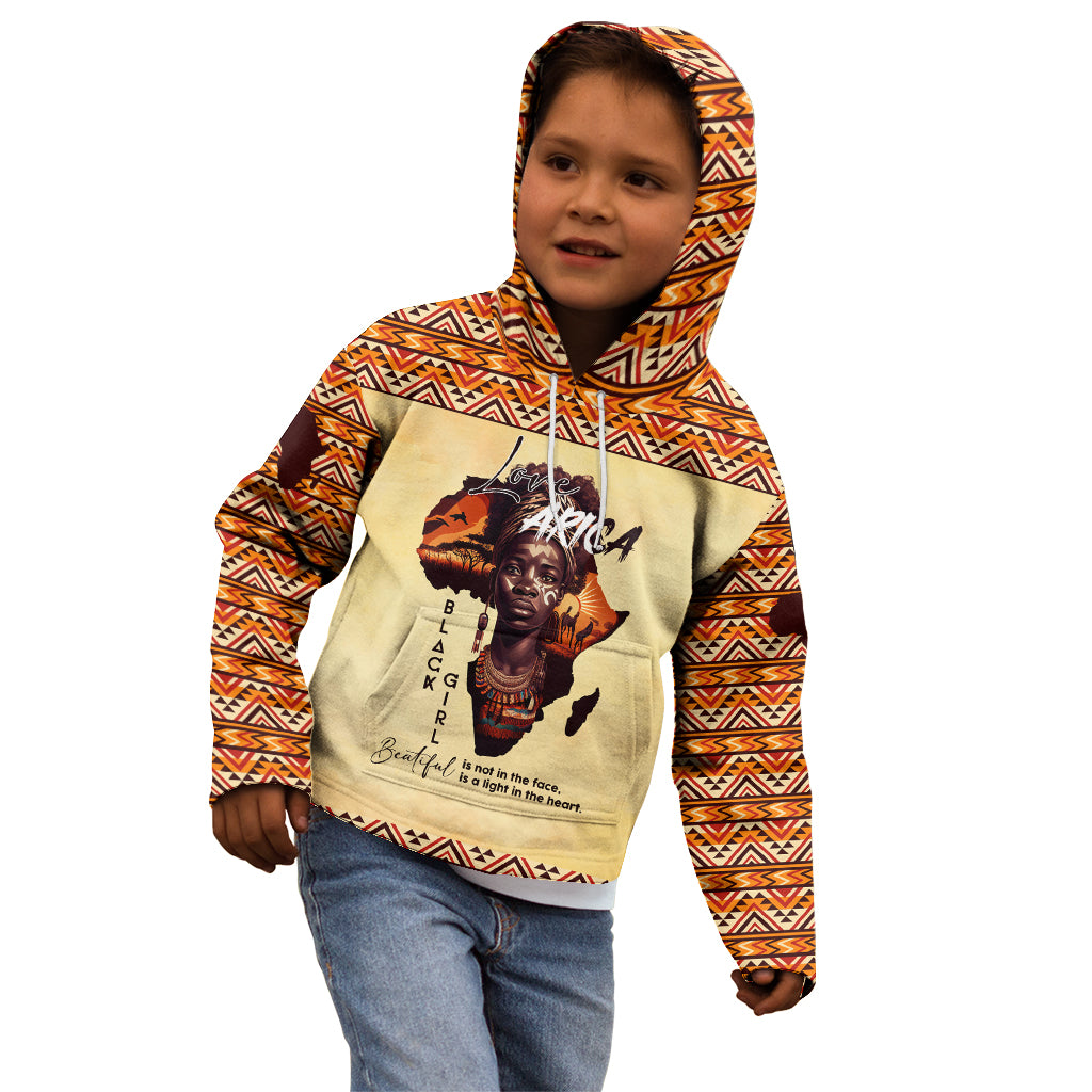 Personalized Love Africa Kid Hoodie Black Girl Beautiful - Wonder Print Shop