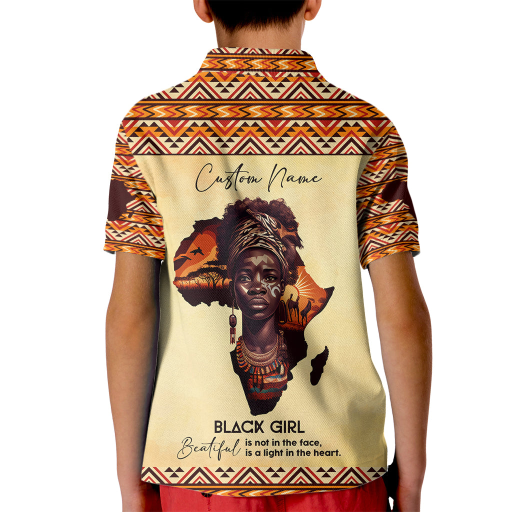 Personalized Love Africa Kid Polo Shirt Black Girl Beautiful - Wonder Print Shop