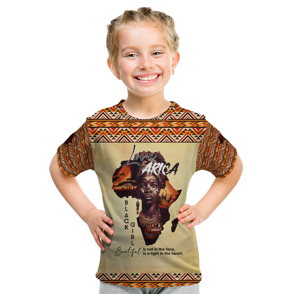 Personalized Love Africa Kid T Shirt Black Girl Beautiful - Wonder Print Shop