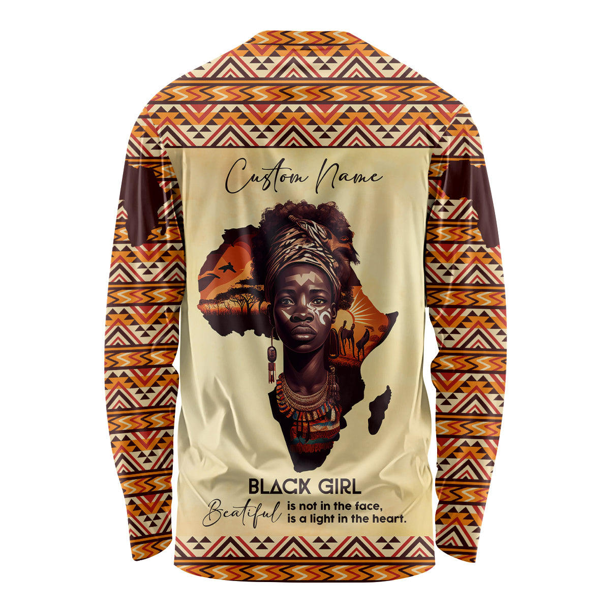 Personalized Love Africa Long Sleeve Shirt Black Girl Beautiful - Wonder Print Shop