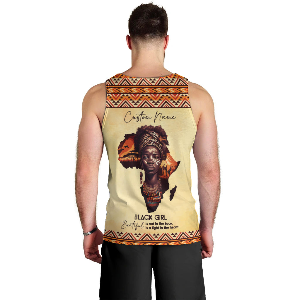 Personalized Love Africa Men Tank Top Black Girl Beautiful - Wonder Print Shop