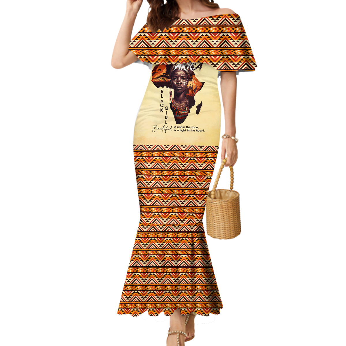 Personalized Love Africa Mermaid Dress Black Girl Beautiful - Wonder Print Shop