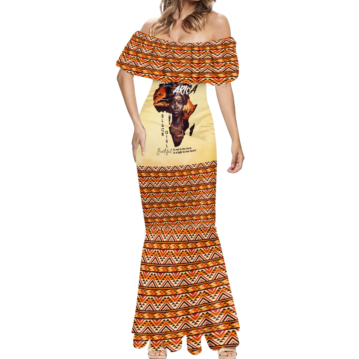 Personalized Love Africa Mermaid Dress Black Girl Beautiful - Wonder Print Shop