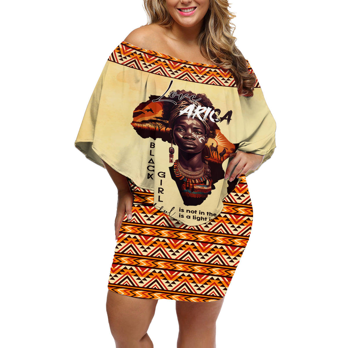 Personalized Love Africa Off Shoulder Short Dress Black Girl Beautiful - Wonder Print Shop