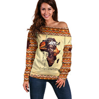 Personalized Love Africa Off Shoulder Sweater Black Girl Beautiful - Wonder Print Shop